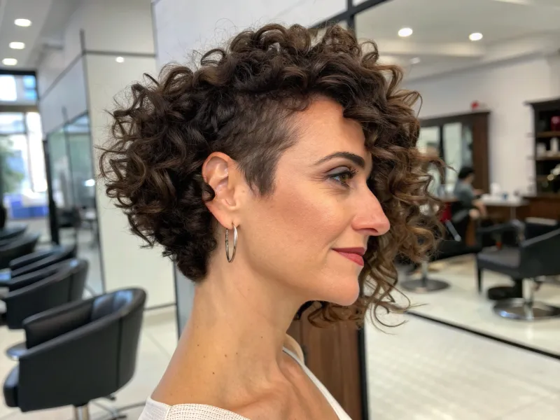 Asymmetrical Curly Cut