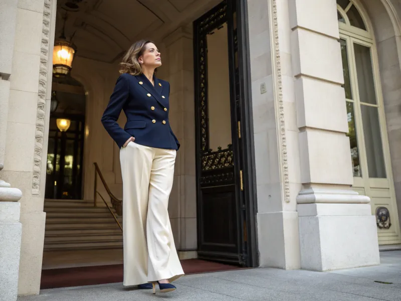 Blazer and Wide-Leg Trousers Ensemble