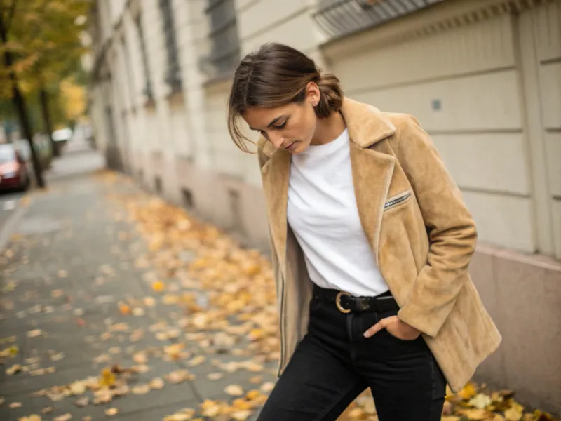 Classic Suede Jacket Over Basics