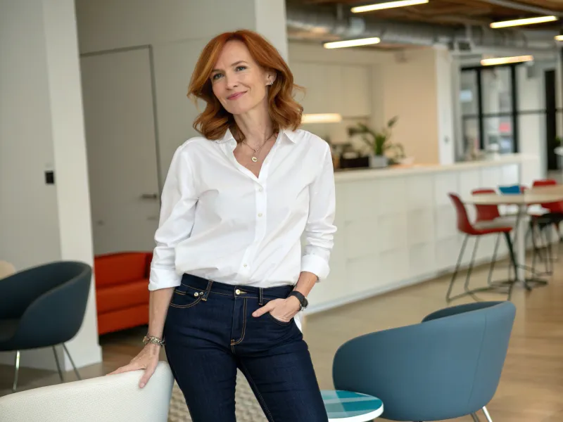 Classic White Button-Down with Dark Jeans