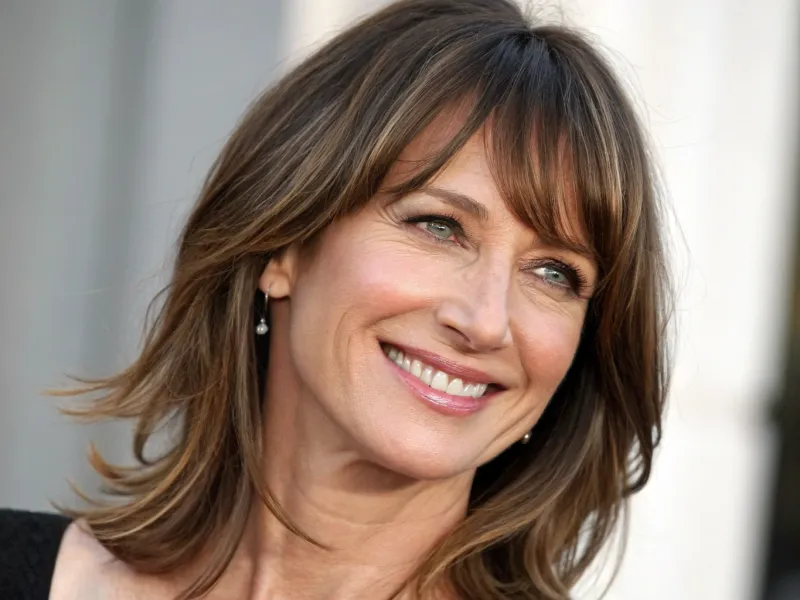 Collarbone-Length with Curtain Bangs