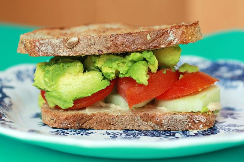 Cucumber-Avocado-Tomato Sandwich