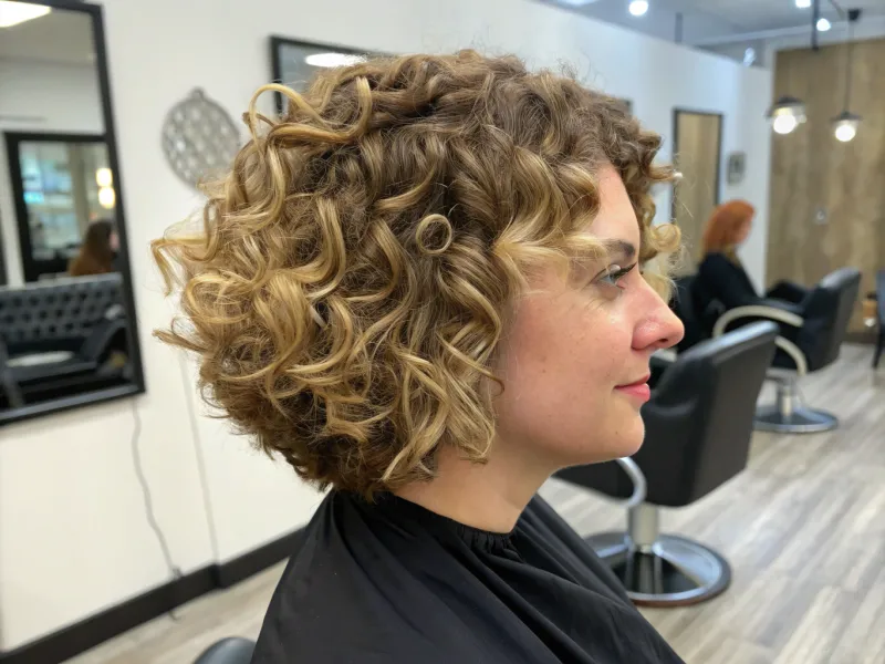 Curly Bob with Rounded Shape
