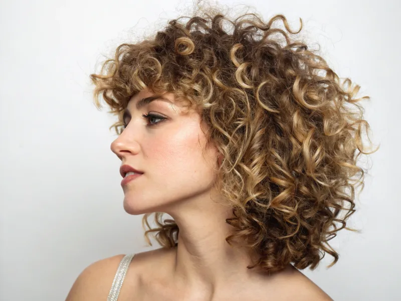 Curly Shag with Bangs