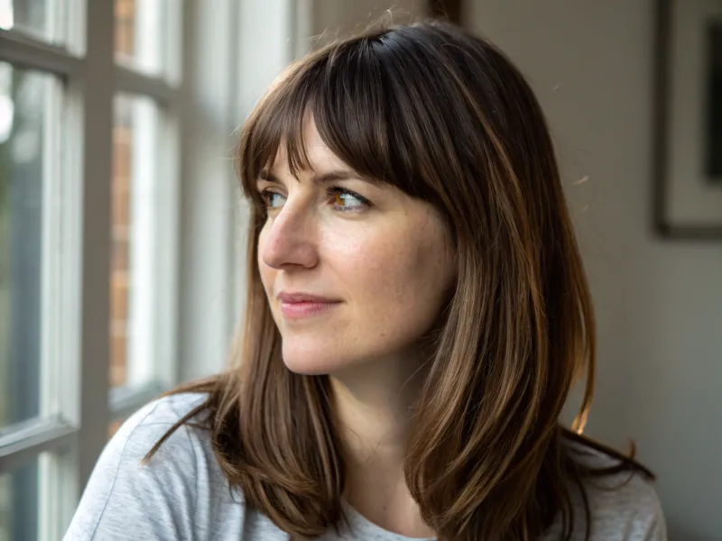 Curtain Bangs with Medium Length