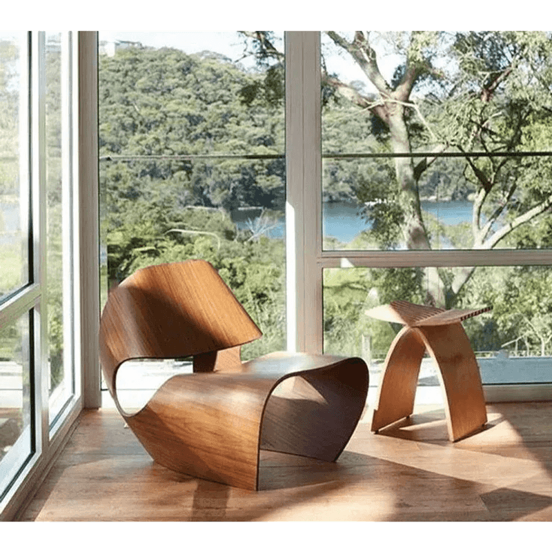 Curved Sculptural Accent Chair