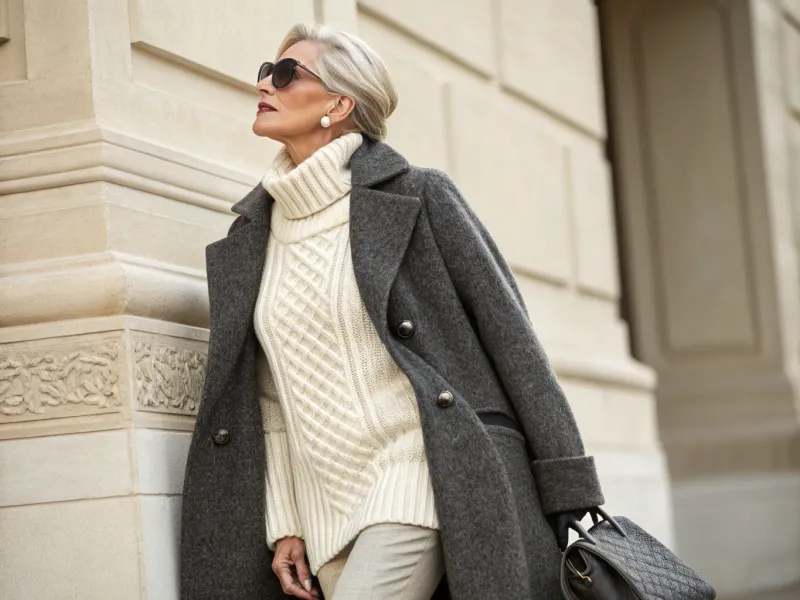 Elegant Knitwear with Tailored Coat