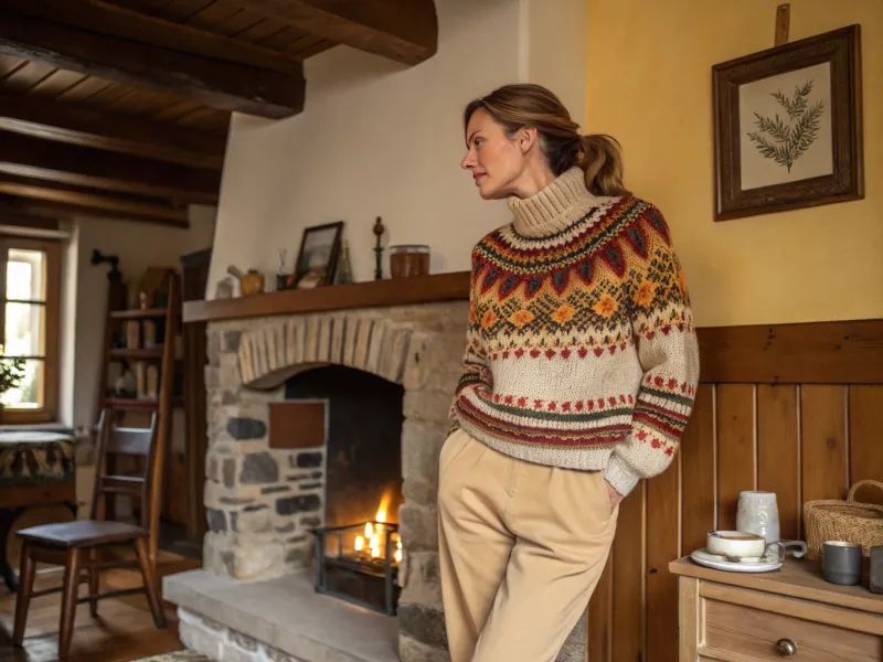 Fair Isle Sweater with Chinos