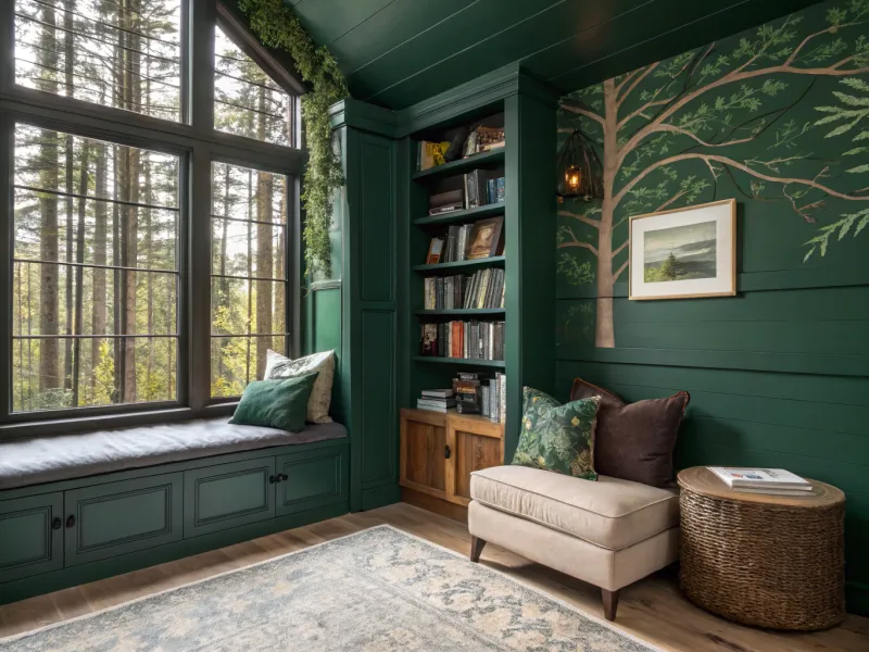 Forest Retreat – Deep Pine, Fern, Mushroom Beige, and Charcoal