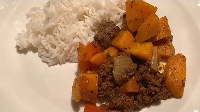 Ground Beef + Sweet Potato Skillet