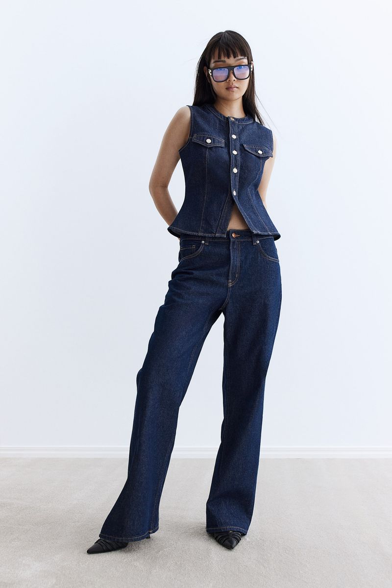 H&M High Rise Wide Leg Jeans