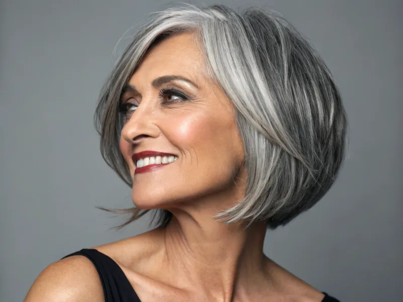 Layered Bob with Side-Swept Bangs