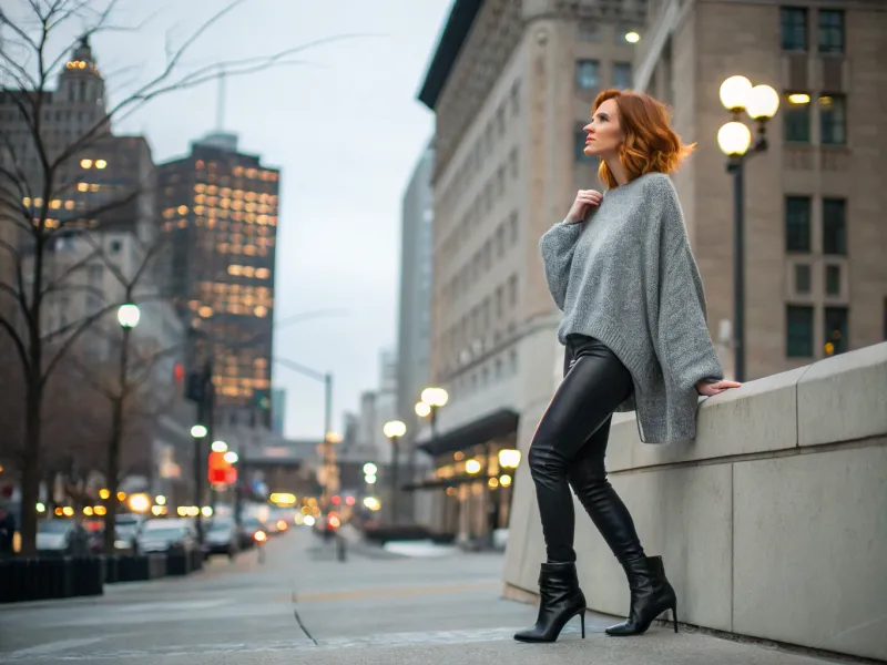 Leather Pants with a Cozy Knit