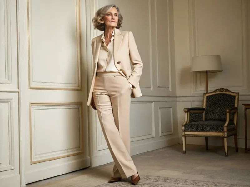 Monochromatic Suit in Neutral Tones
