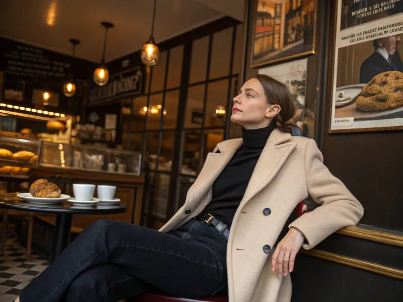 Oversized Blazer Over a Turtleneck