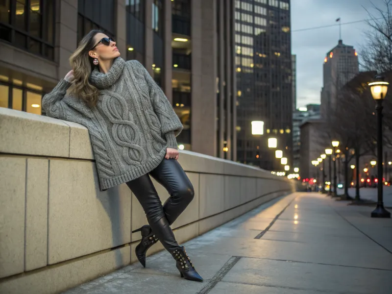 Pair Chunky Knits With Slim Bottoms