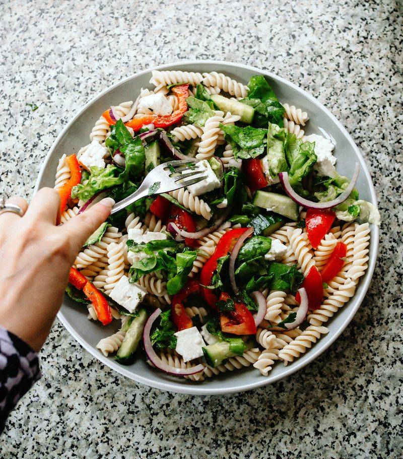 Pasta Salad with Veggies and Feta