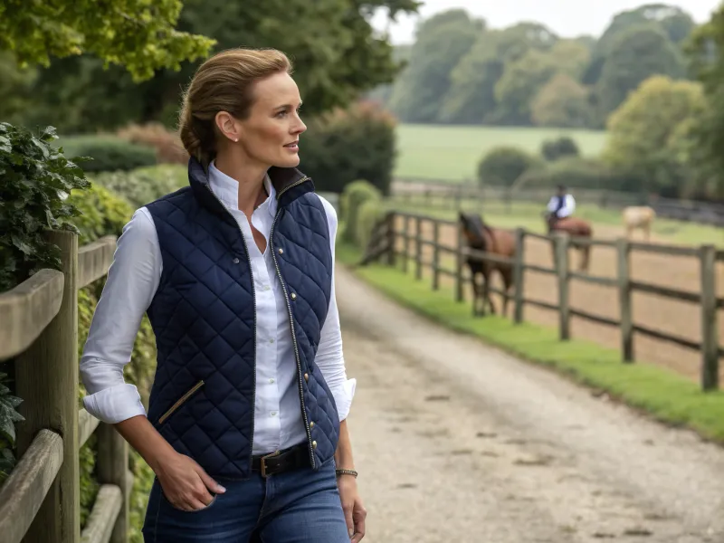 Quilted Vest with Button-Down Shirt