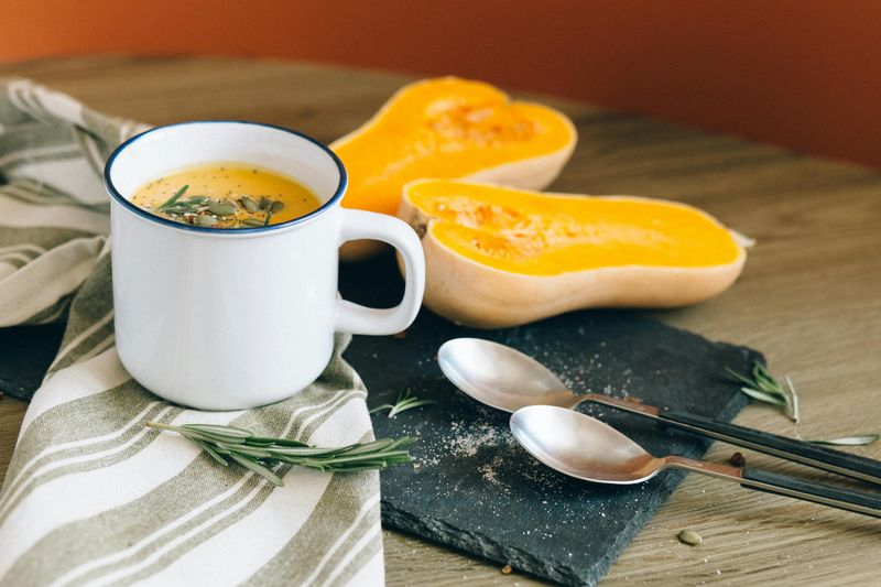 Roasted Squash Soup with Frozen Butternut Squash Cubes
