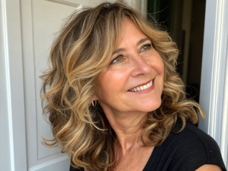 Shoulder-Length Waves with Face-Framing Highlights