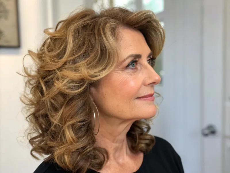 Soft Curls at Shoulder Length