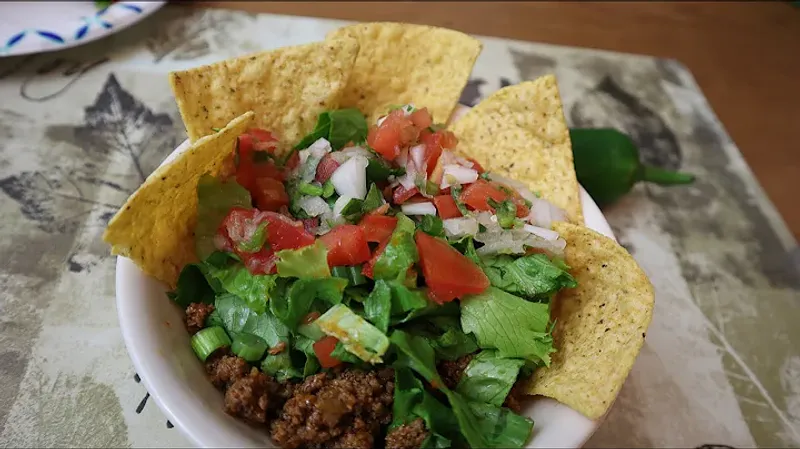 Taco Salad Bowl with Mexican Ground Beef
