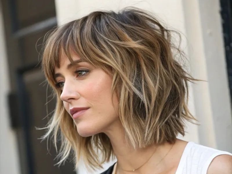 Textured Shag with Bangs