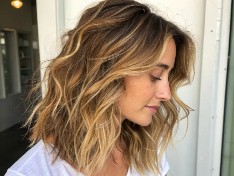 Tousled Mid-Length with Balayage