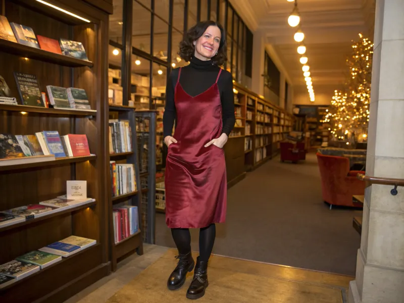 Turtleneck Under a Slip Dress