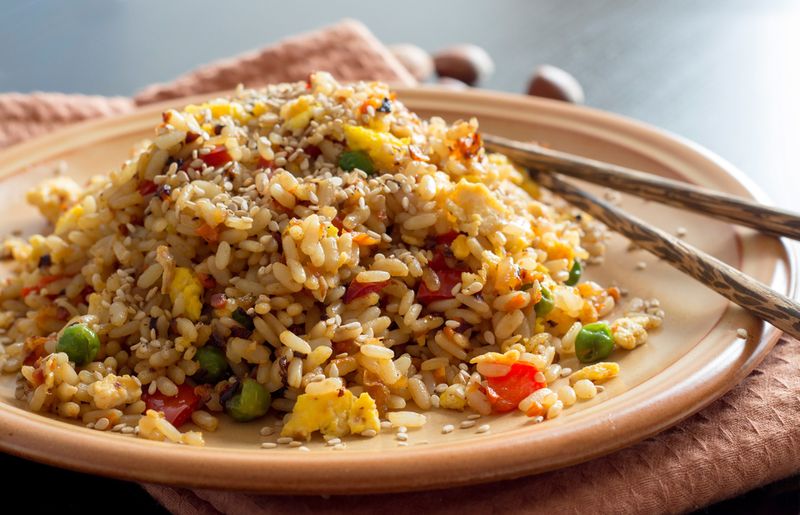 Veggie Fried Rice with Frozen Mixed Vegetables