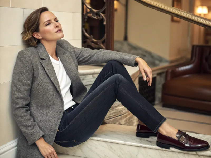 Wool Blazer with Jeans and Loafers