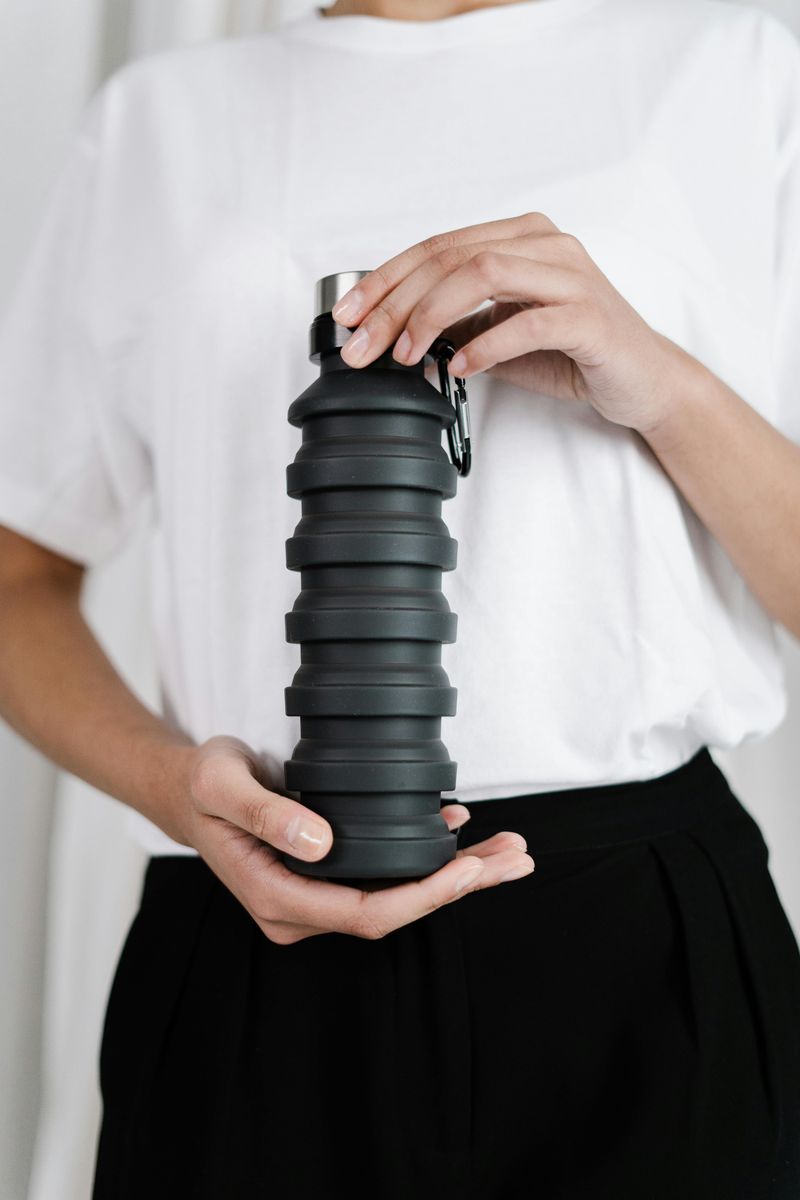 Reusable Water Bottle and Snacks