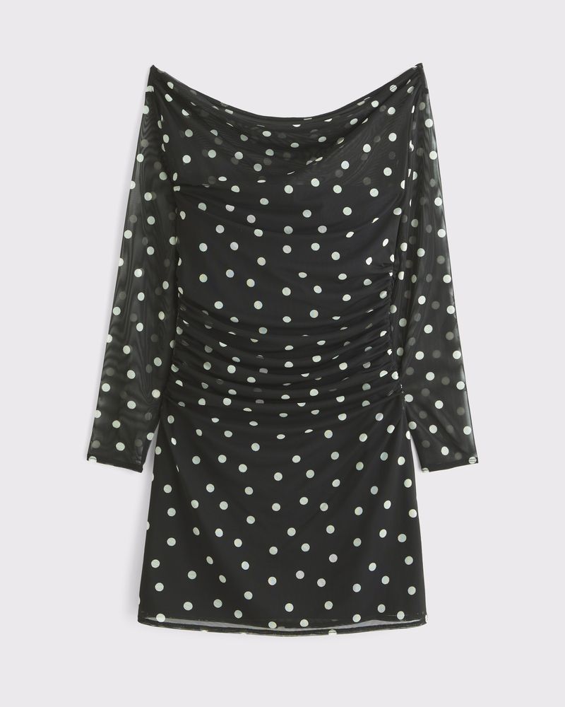 Abercrombie & Fitch Mesh Polka-Dot Minidress