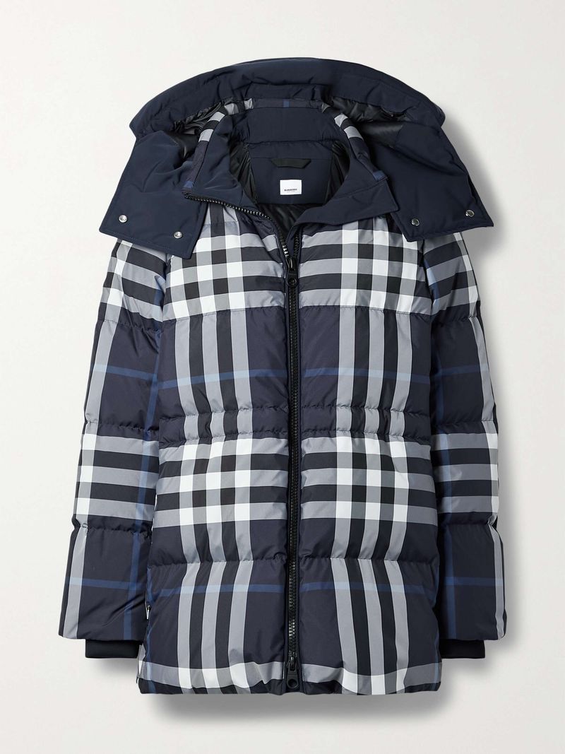 BURBERRY Checked Hooded Shell Jacket