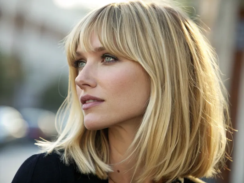 Blunt Cut with Curtain Bangs