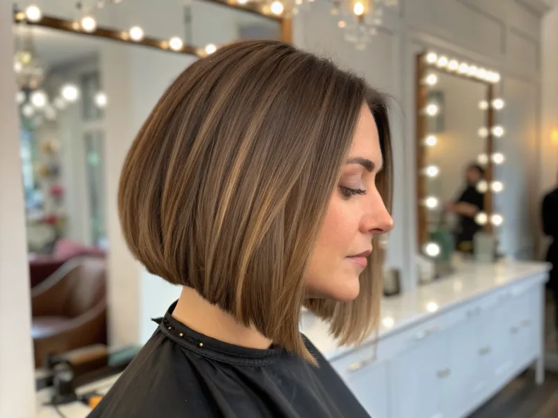 Blunt Cut with Subtle Layers at Crown