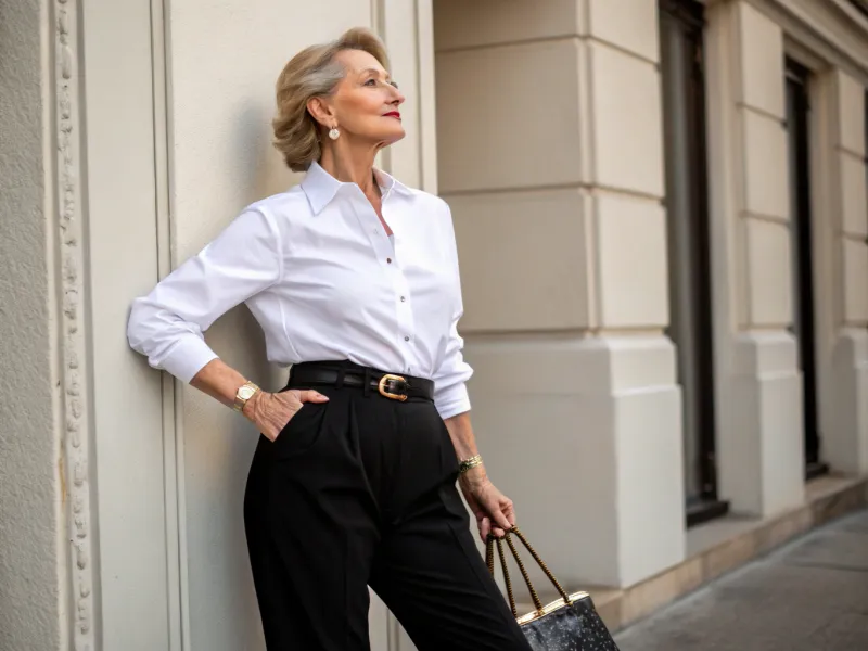 Classic White Shirt + Tailored Trousers