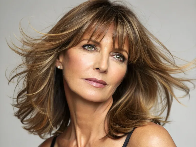 Curtain Bangs with Layered Ends