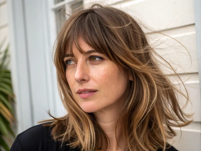 Curtain Bangs with Layered Lengths