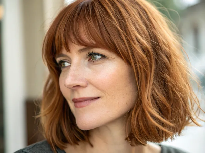 Curtain Bangs with Medium Length