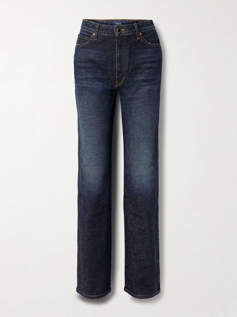 Dark-Wash Straight-Leg Jeans