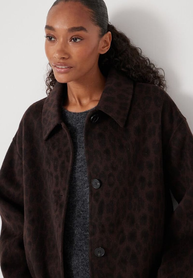 Edie Pure Wool Leopard Double Faced Coat