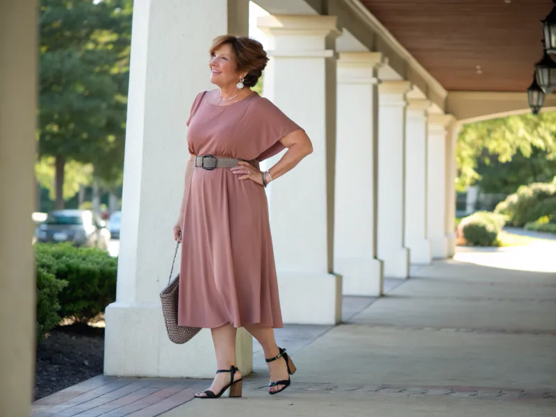 Elegant Midi Dress + Belt