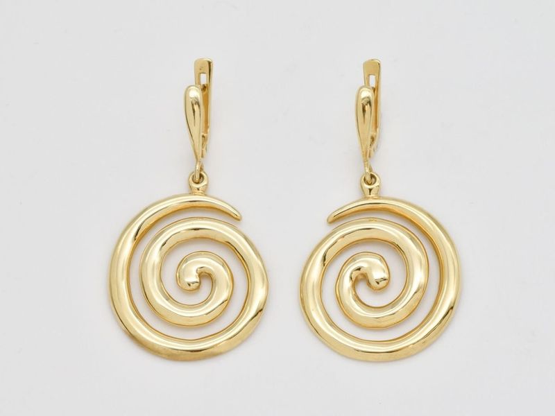 Etsy Bold Gold Spiral Statement Earrings