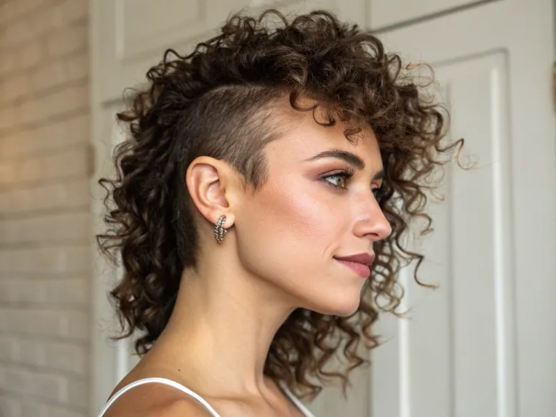 Layered Curly Mullet
