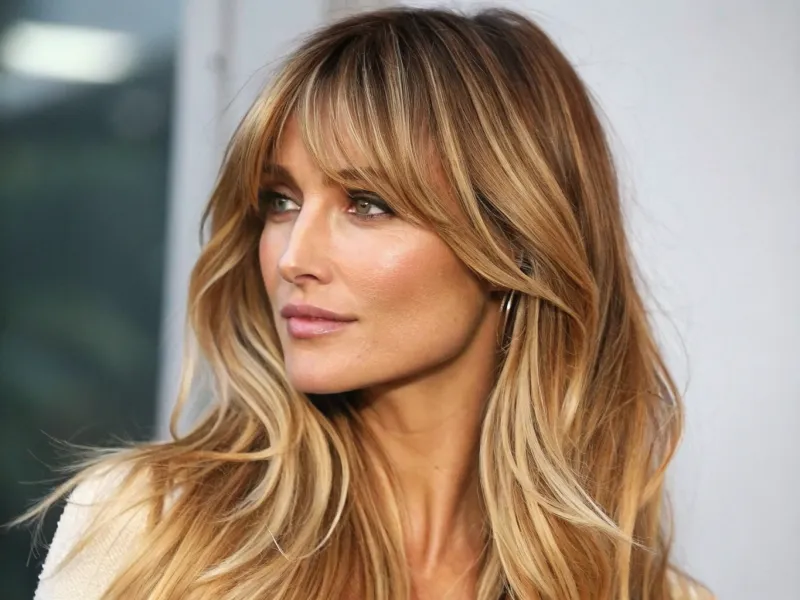 Long Layers with Curtain Bangs