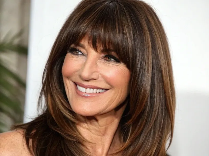 Long Layers with Curtain Bangs