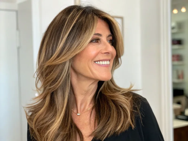 Long Layers with Face-Framing Highlights