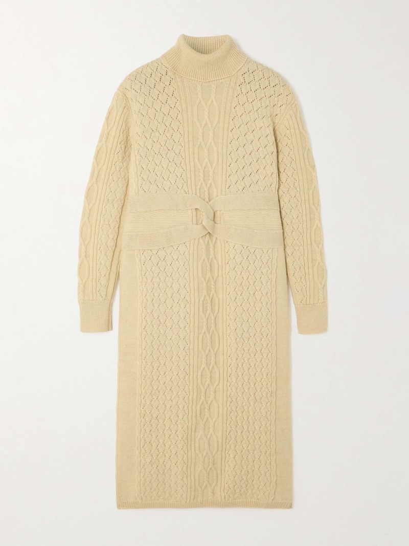 Long-Sleeve Knit A-Line Dress