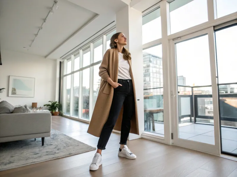 Longline Cardigan over a Base Outfit